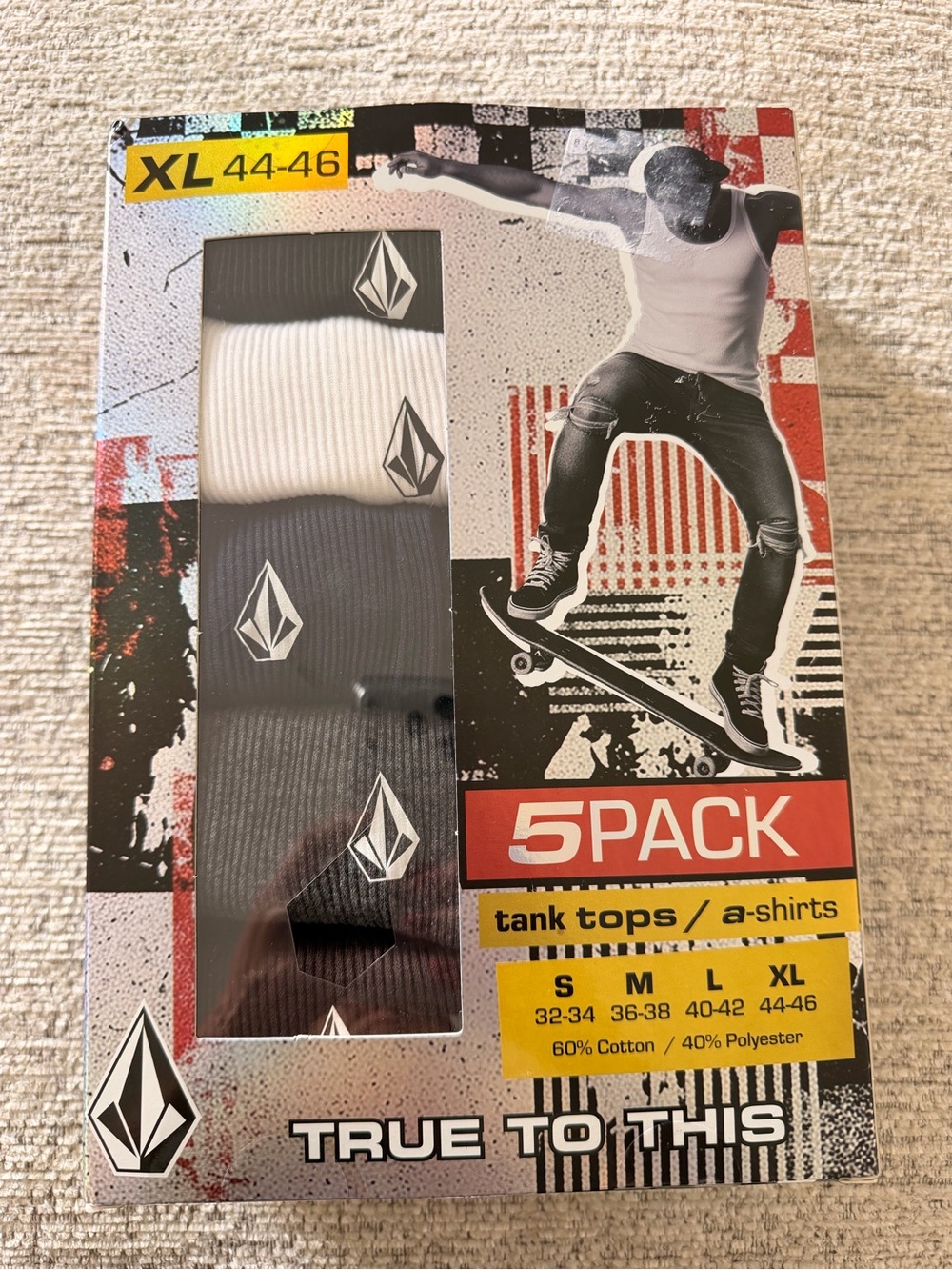 Volcom Men’s 5-Pack Tank Tops — White, Black, Gray, Navy, Brown